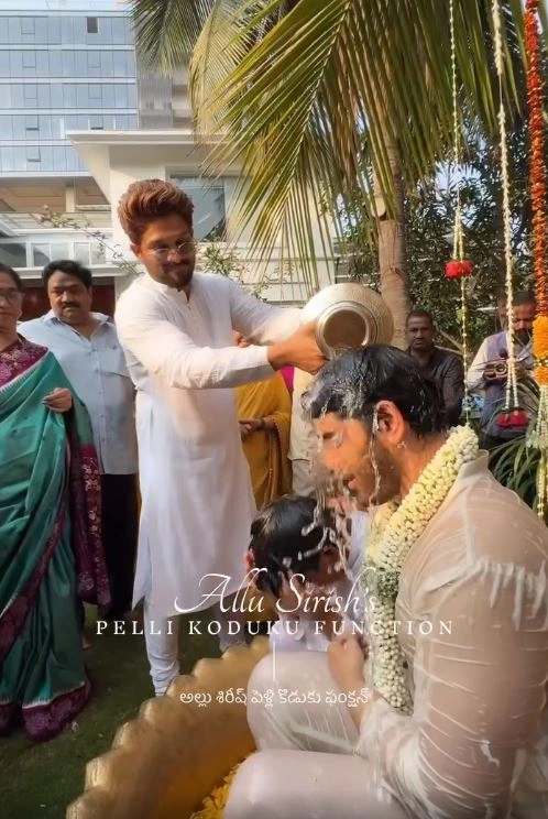 Allu Sirish Groom Ceremony Allu Mega Families Attends