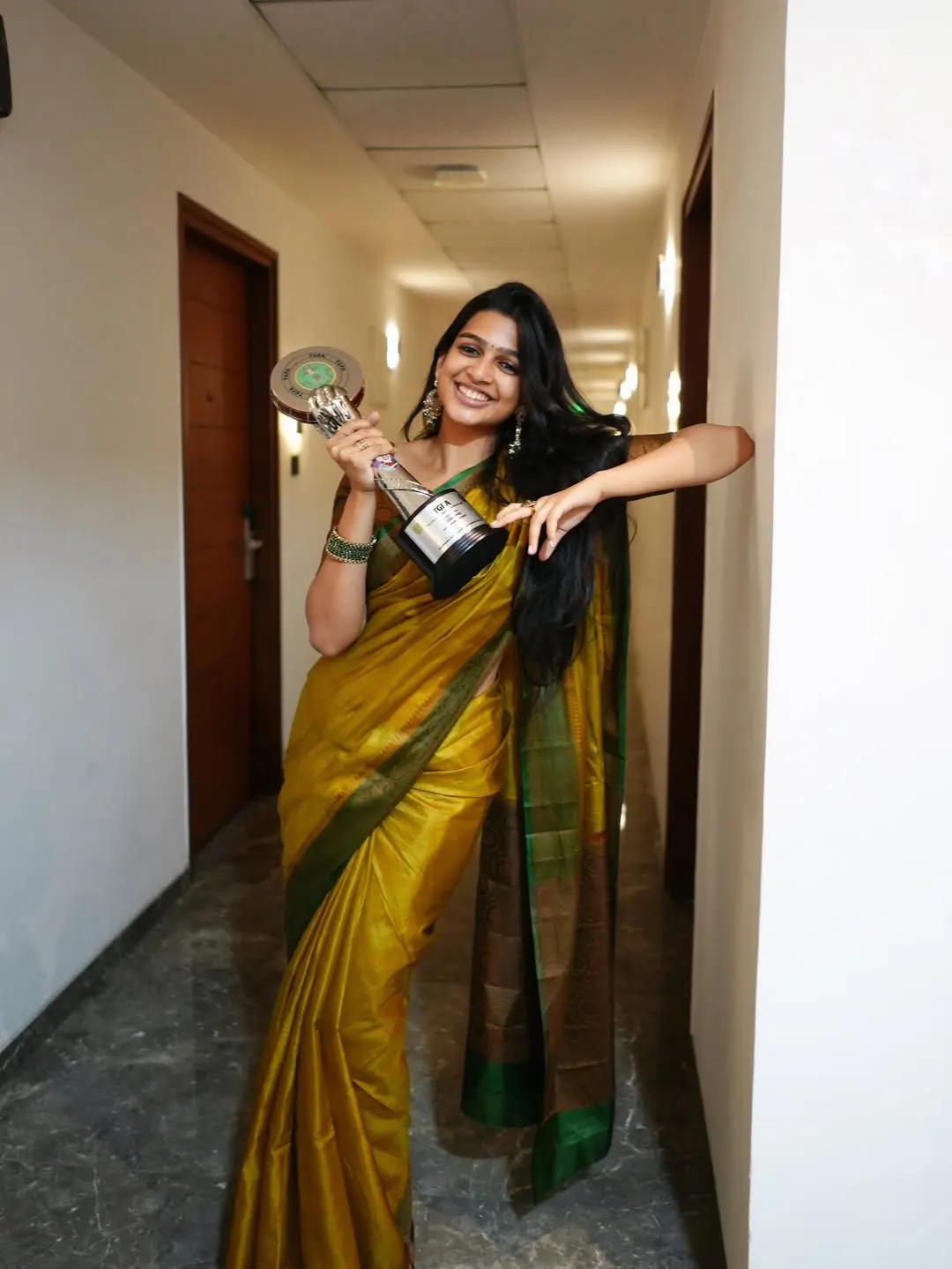 Ananthika Sanilkumar Shares Photos with Telangana Gaddar Film Award