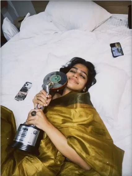 Ananthika Sanilkumar Shares Photos with Telangana Gaddar Film Award