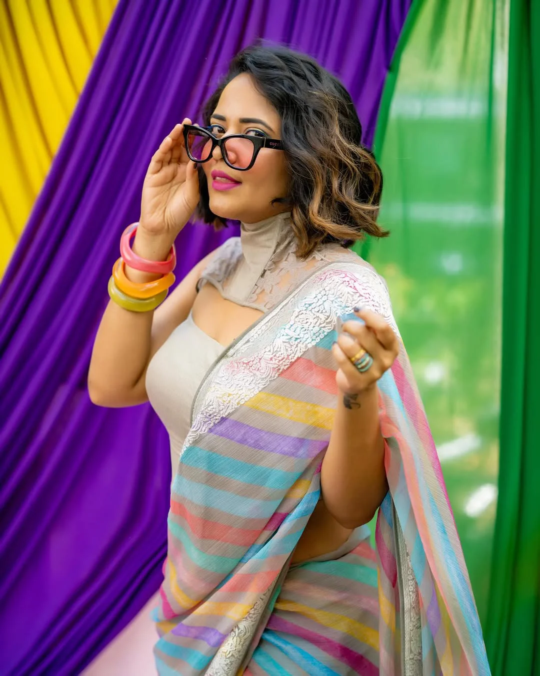 Anasuya Bharadwaj Holi Special Photos in Saree