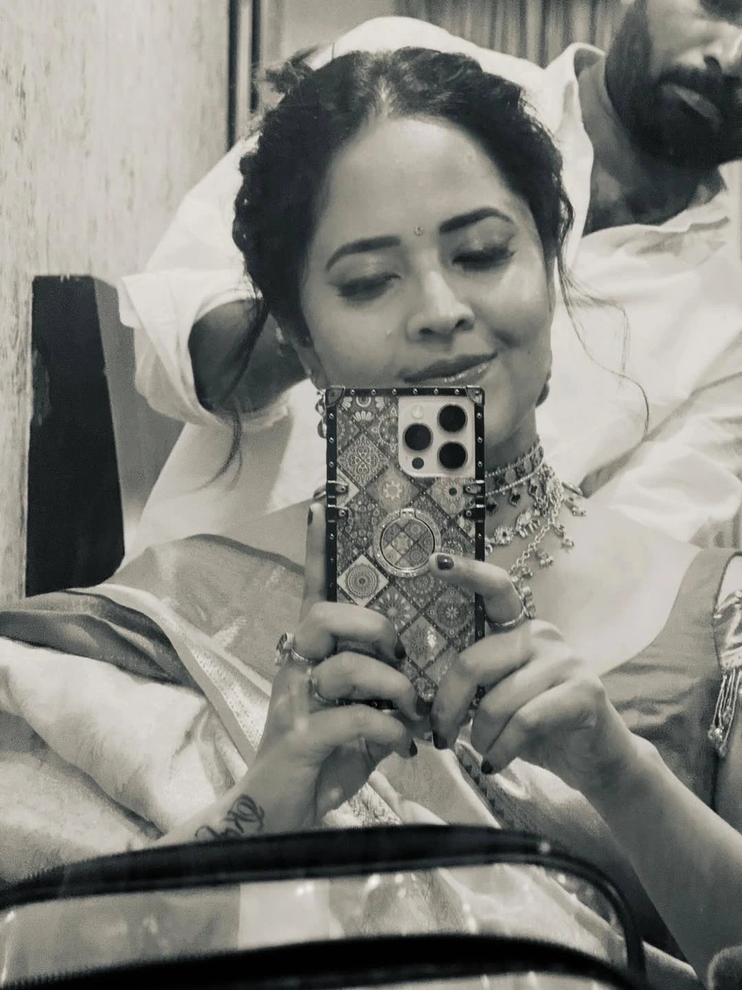 Anasuya Bharadwaj Performing Pooja with Family