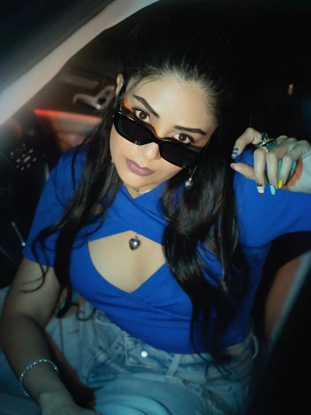 Anchor Sreemukhi Crazy Photos with a Benz Car