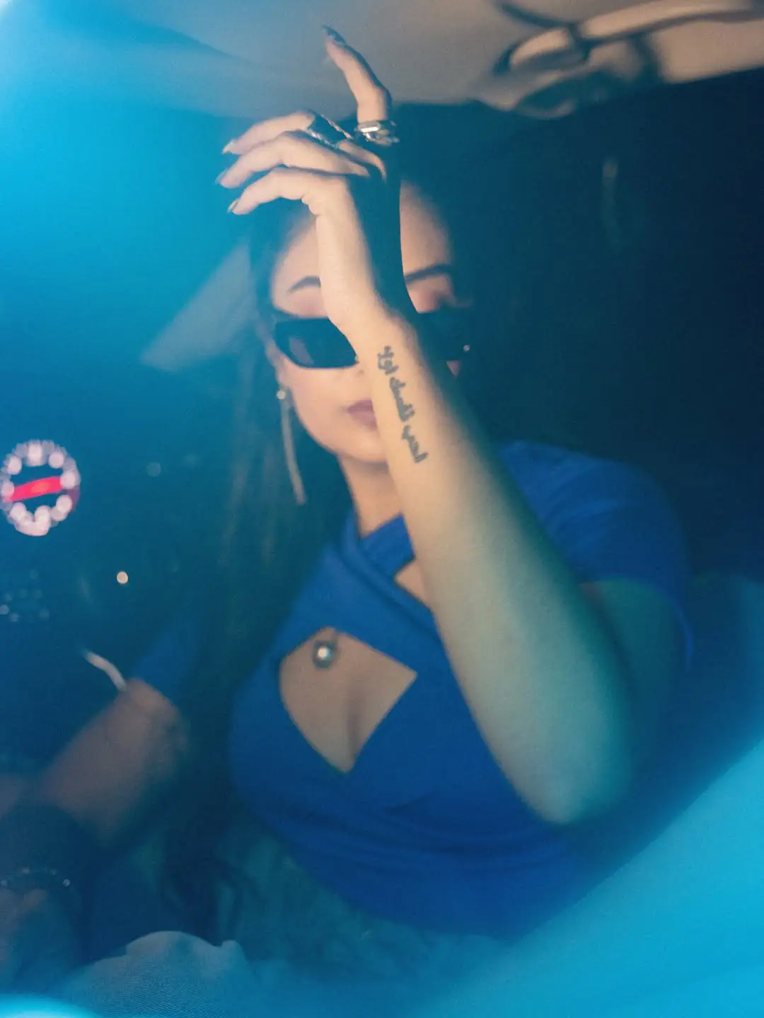 Anchor Sreemukhi Crazy Photos with a Benz Car