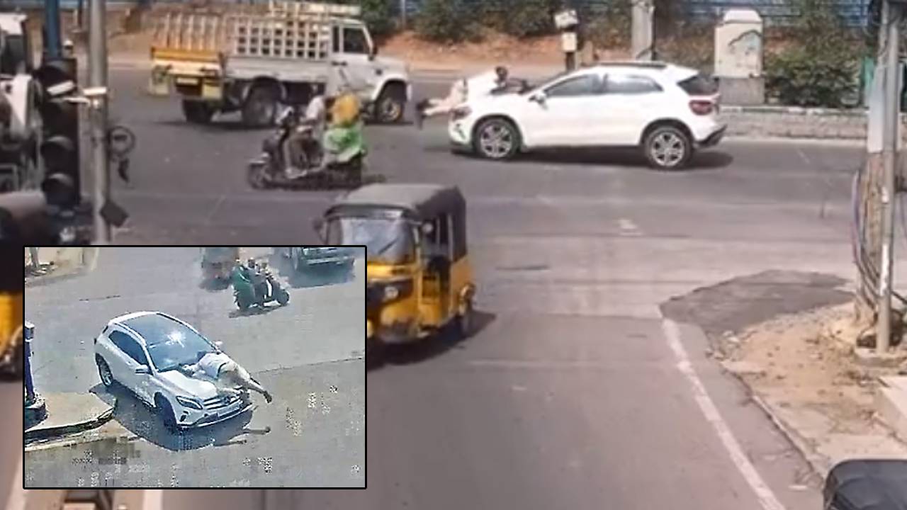 Gachibowli Hit and Run Case : గచ్చిబౌలిలో బెంజ్ కారు బీభత్సం.. ట్రాఫిక్ కానిస్టేబుల్‌ను ఢీకొట్టి.. కారుతోపాటు ఈడ్చుకెళ్లిన యువకుడు..