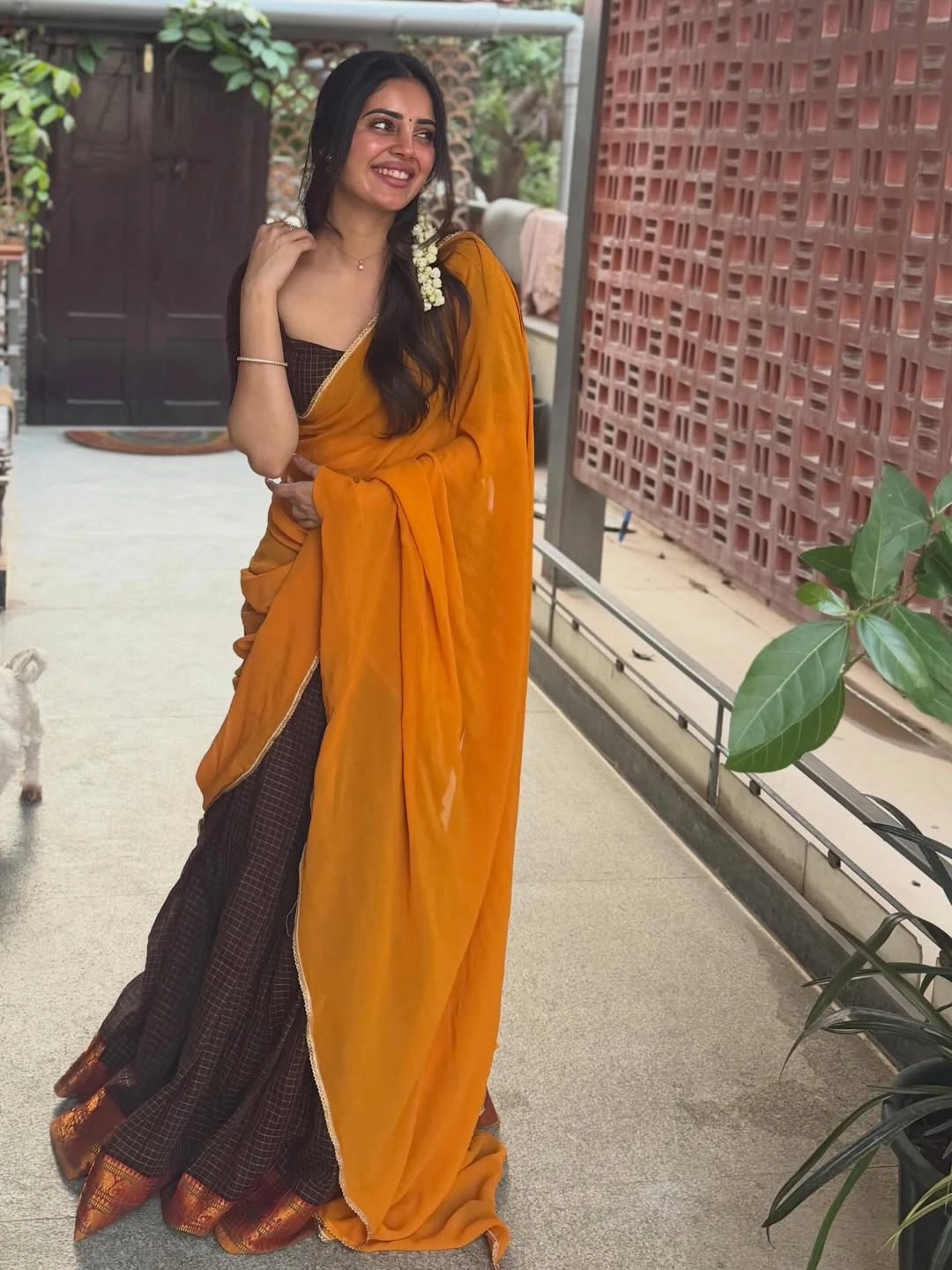 Kushitha Kallapu Traditional Looks in Half Saree on Ugadi