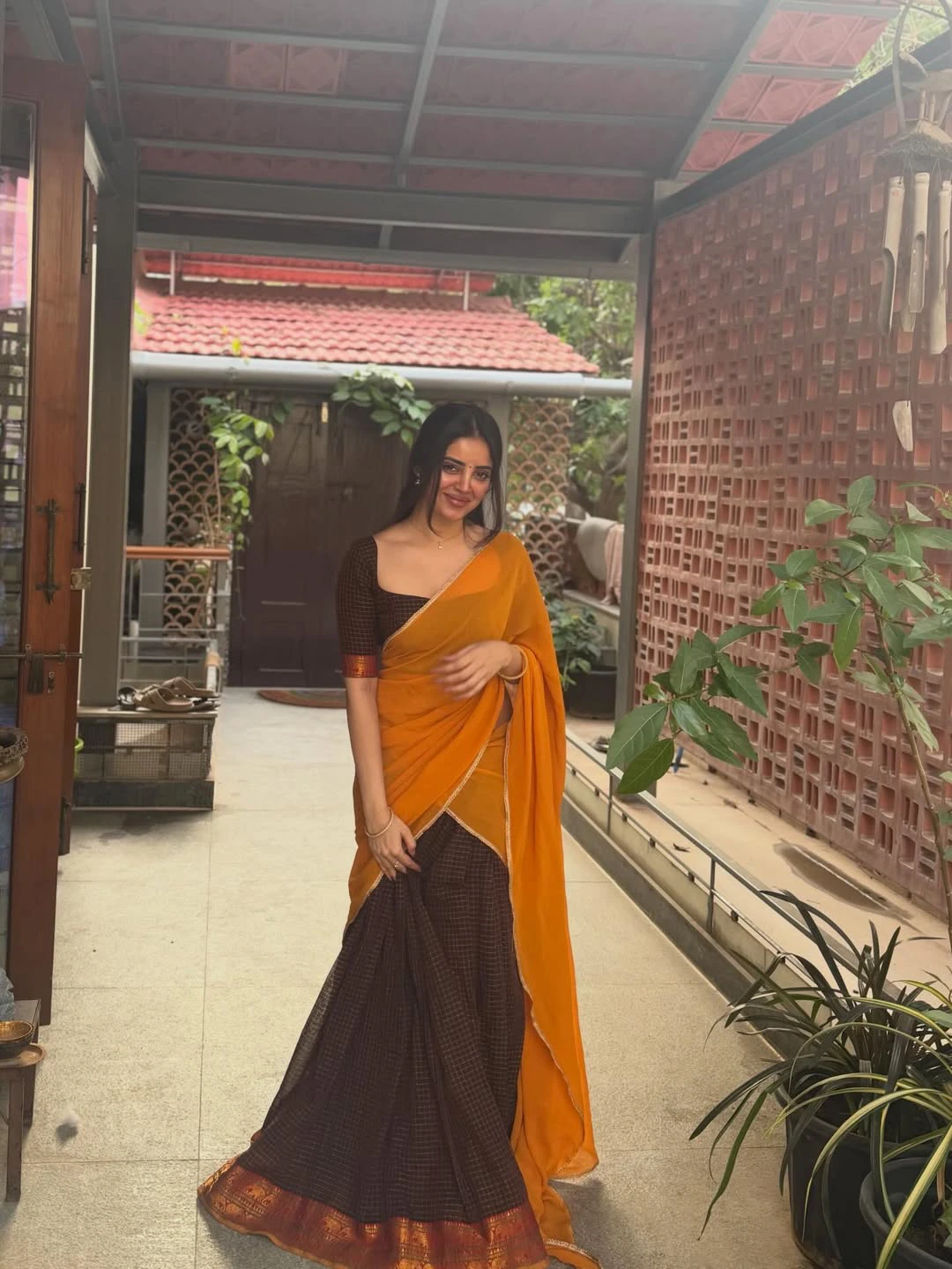 Kushitha Kallapu Traditional Looks in Half Saree on Ugadi
