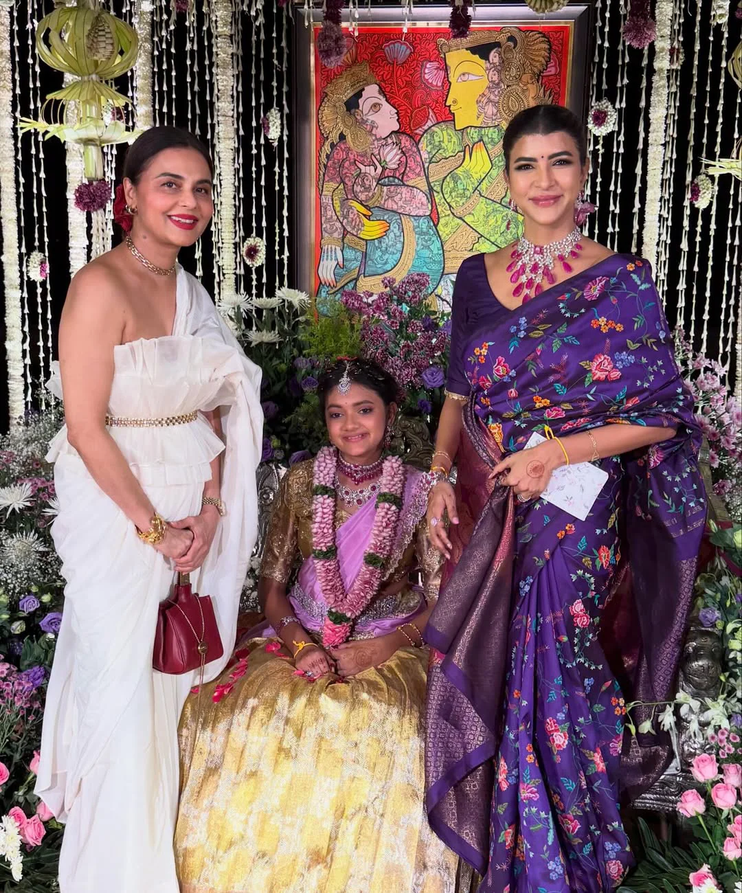 Manchu Lakhsmi Daughter Vidya Nirvana Half Saree Ceremony