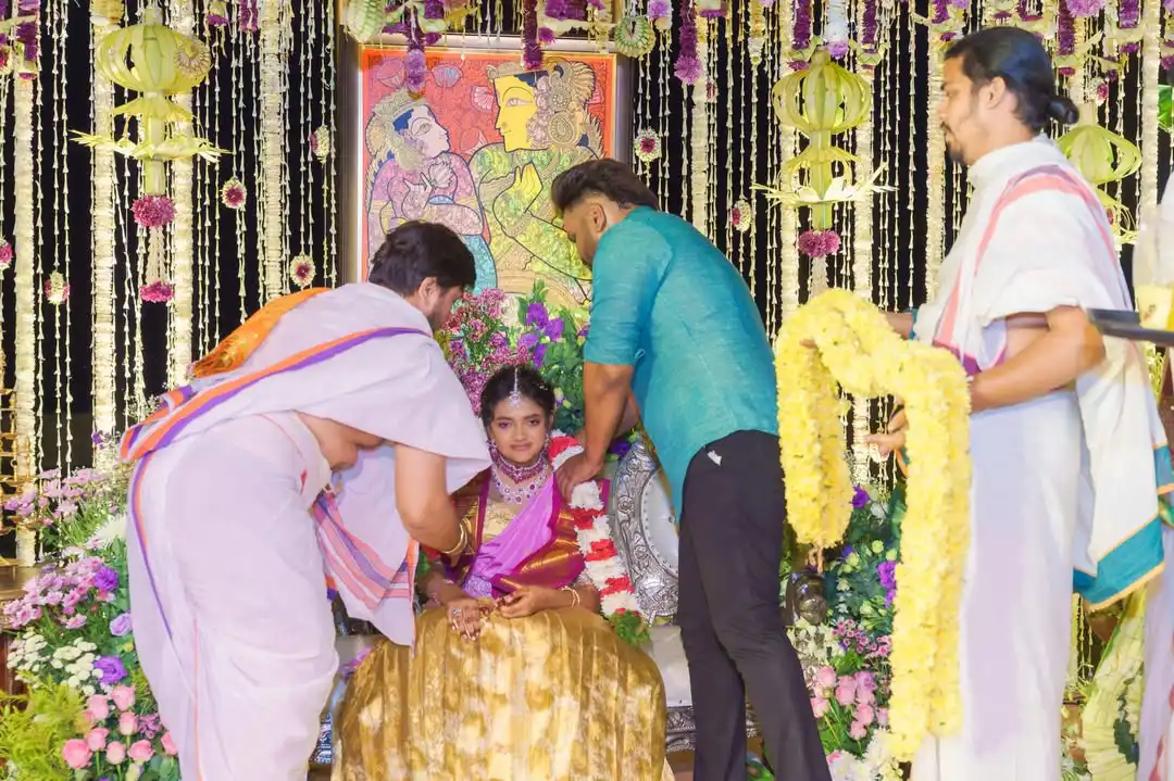 Manchu Lakhsmi Daughter Vidya Nirvana Half Saree Function