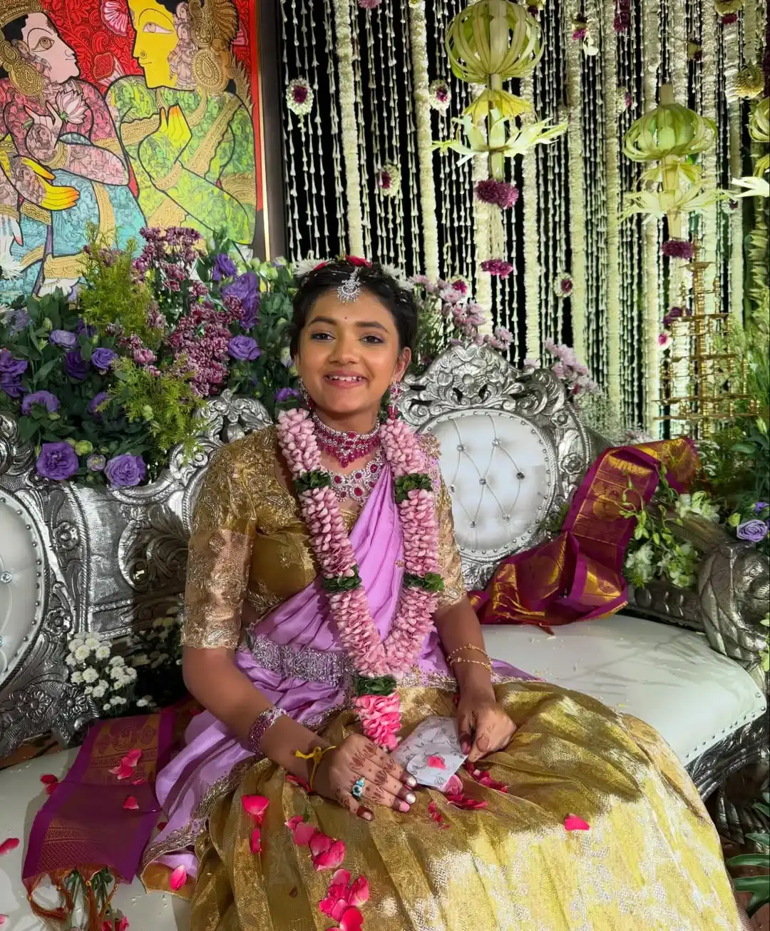 Manchu Lakhsmi Daughter Vidya Nirvana Half Saree Function