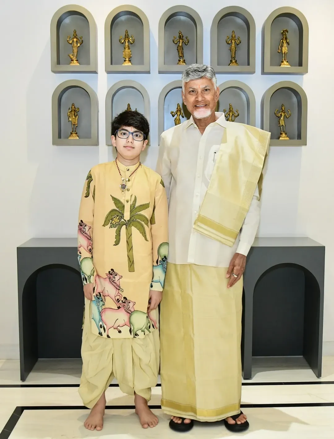 Nara Devansh Birthday CM Chandrababu Family Visits Tirumala Temple Photos
