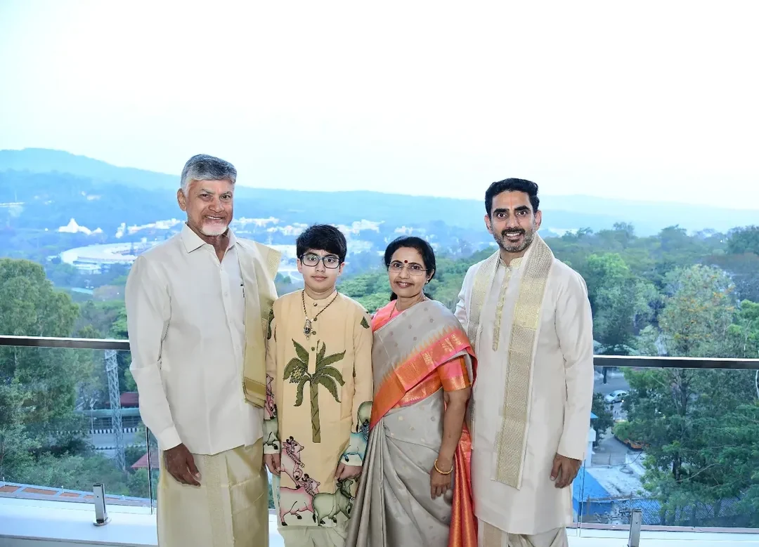 Nara Devansh Birthday CM Chandrababu Family Visits Tirumala Temple Photos