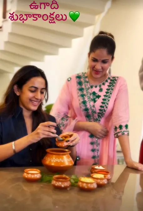 Niharika Konidela Celebrates Ugadi with Lavanya Tripathi