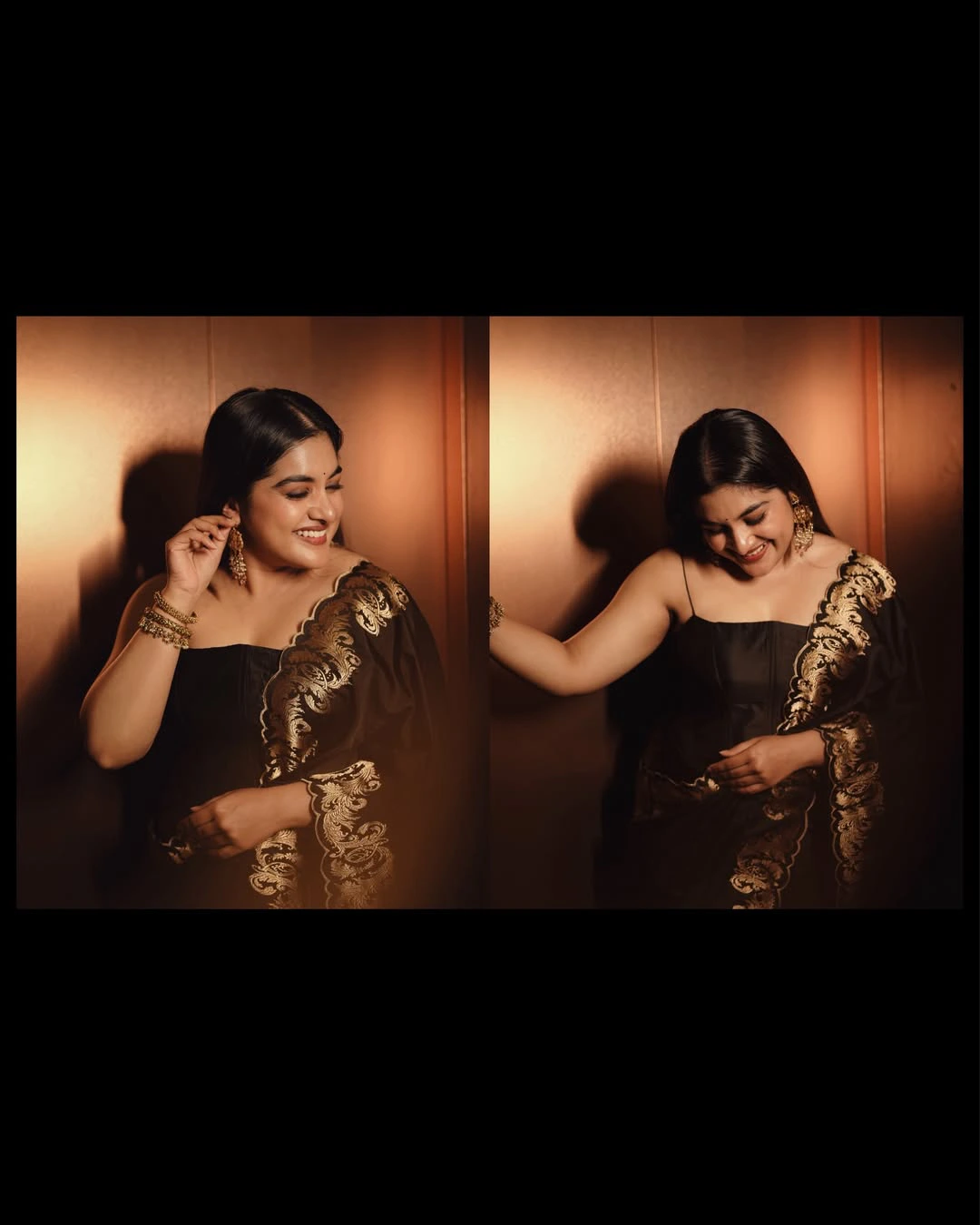Nivetha Thomas Cute Photos in Black Dress