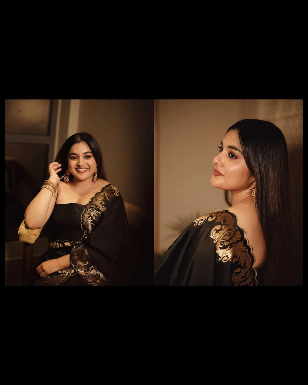 Nivetha Thomas Cute Photos in Black Dress