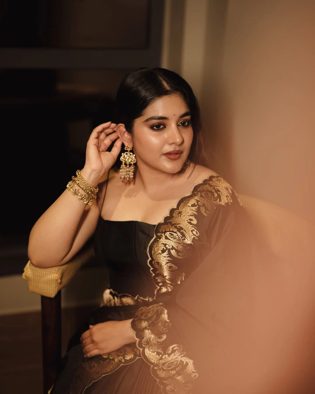Nivetha Thomas Cute Photos in Black Dress