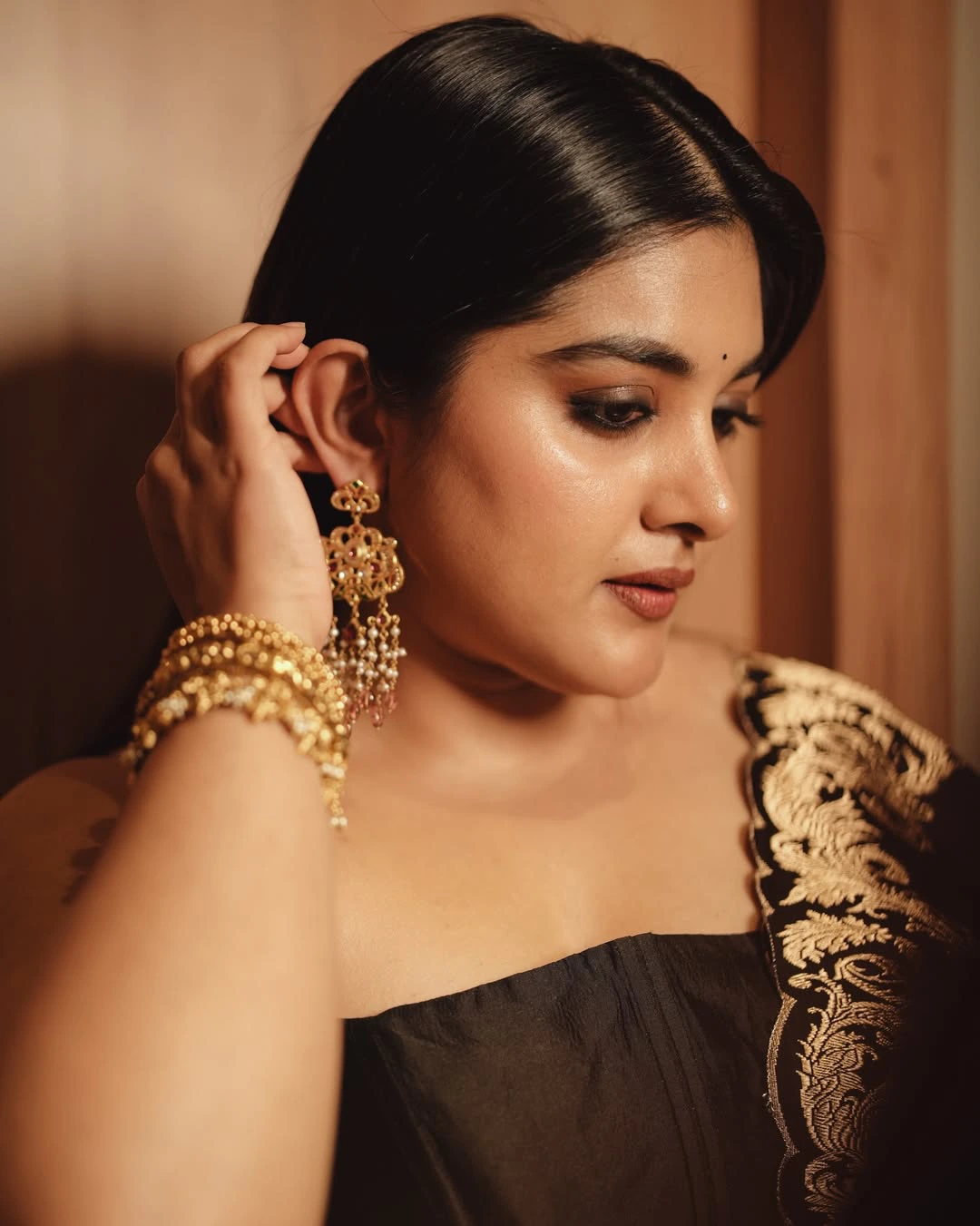 Nivetha Thomas Cute Photos in Black Dress