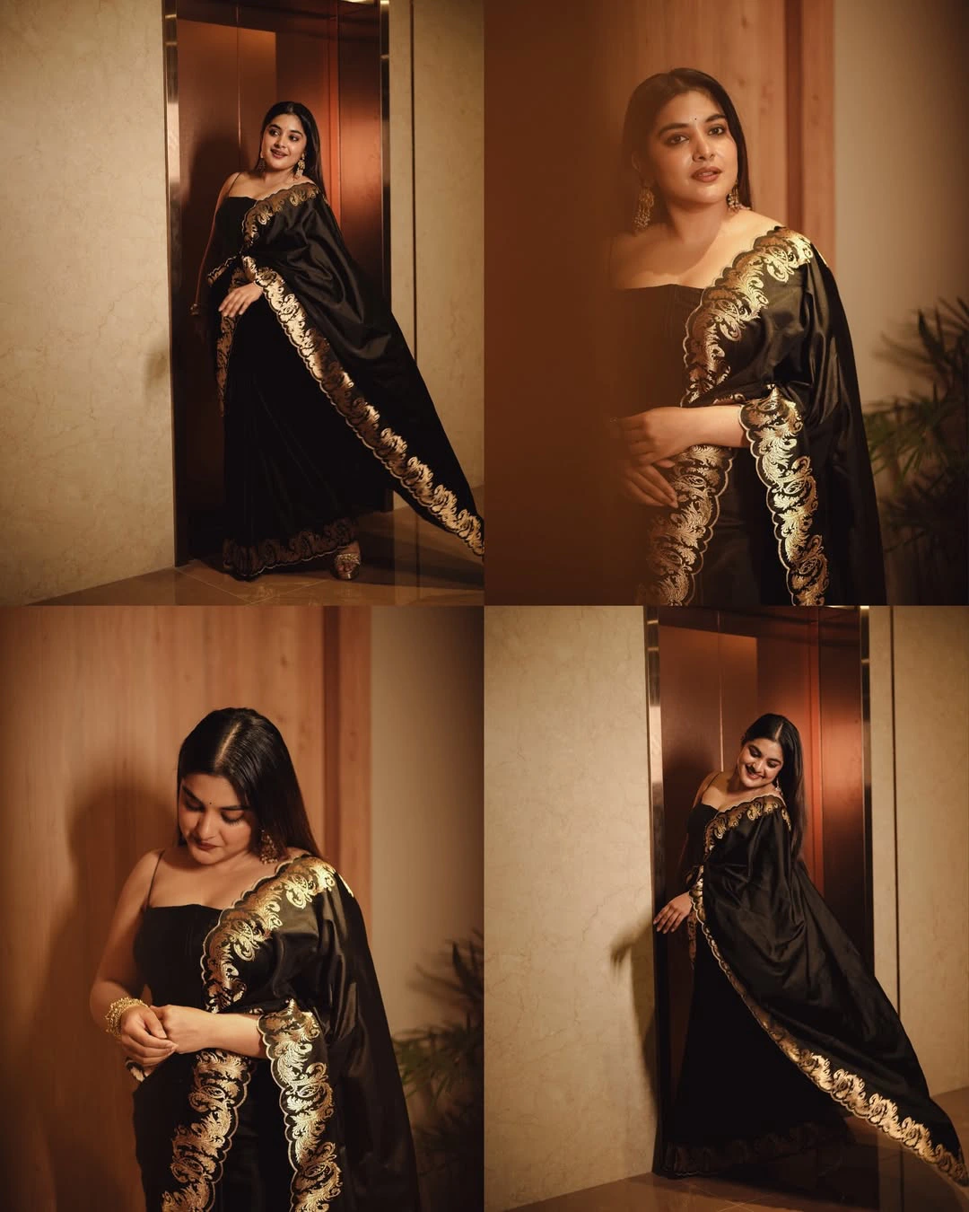 Nivetha Thomas Cute Photos in Black Dress