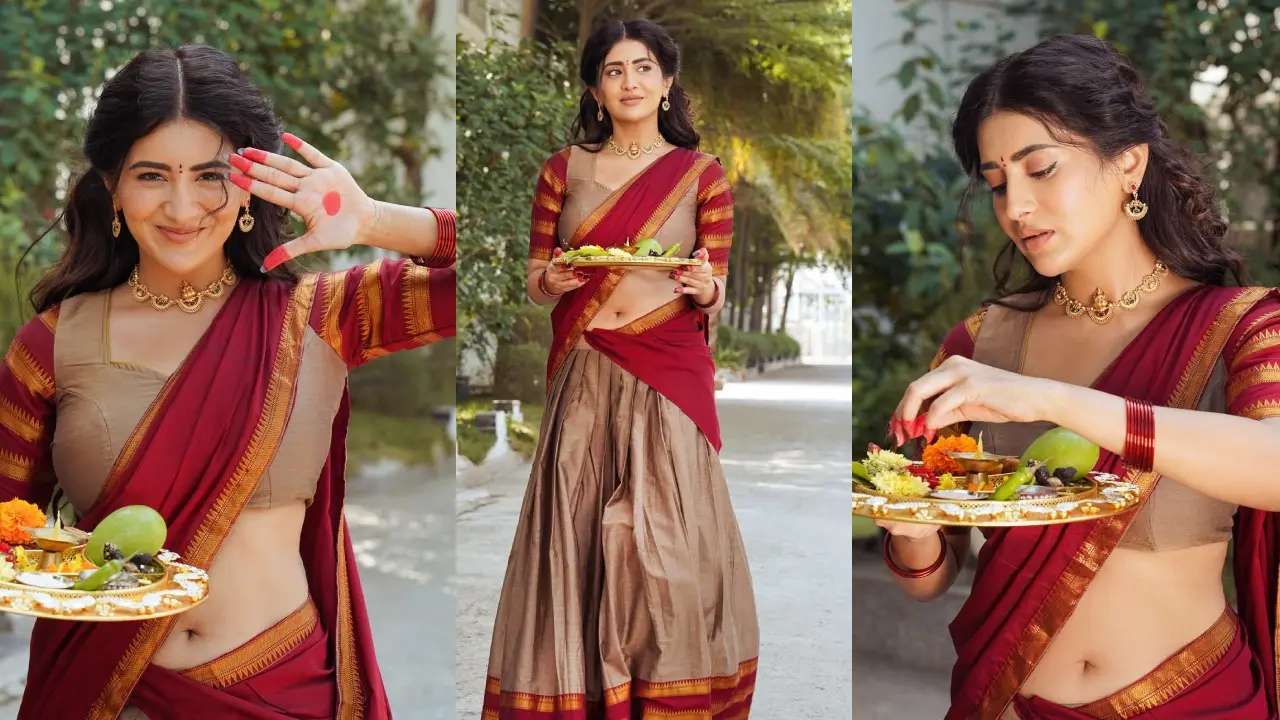 Rashi Singh Stunning Looks in Half Saree For Ugadi