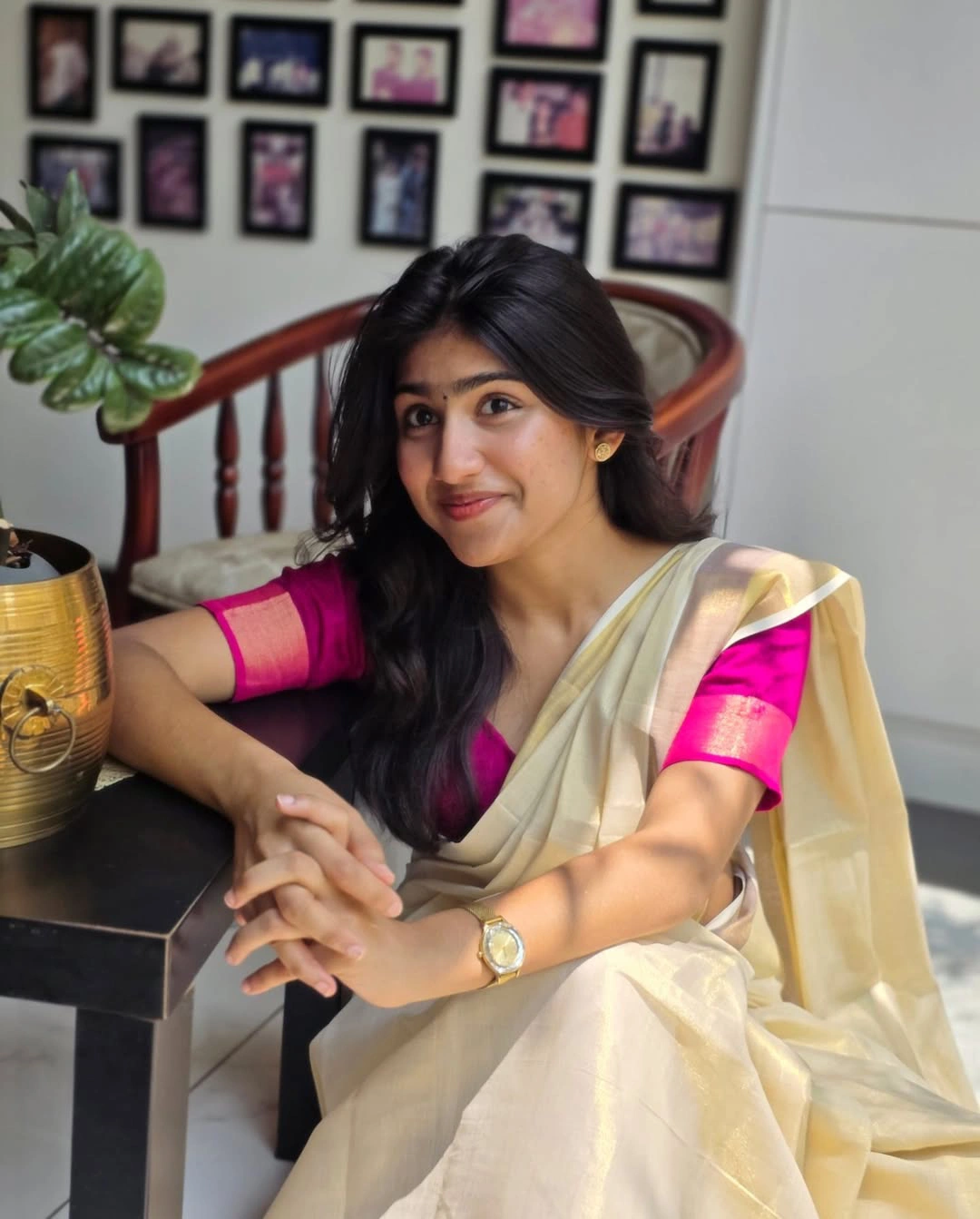 Riya Shibu Cute Photos in Saree