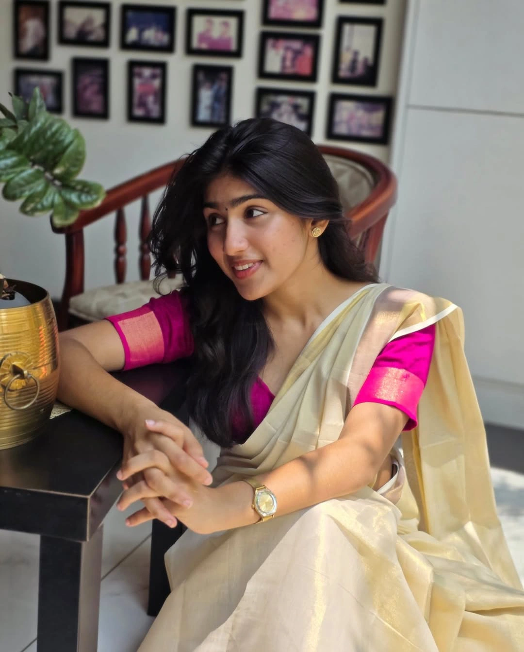 Riya Shibu Cute Photos in Saree