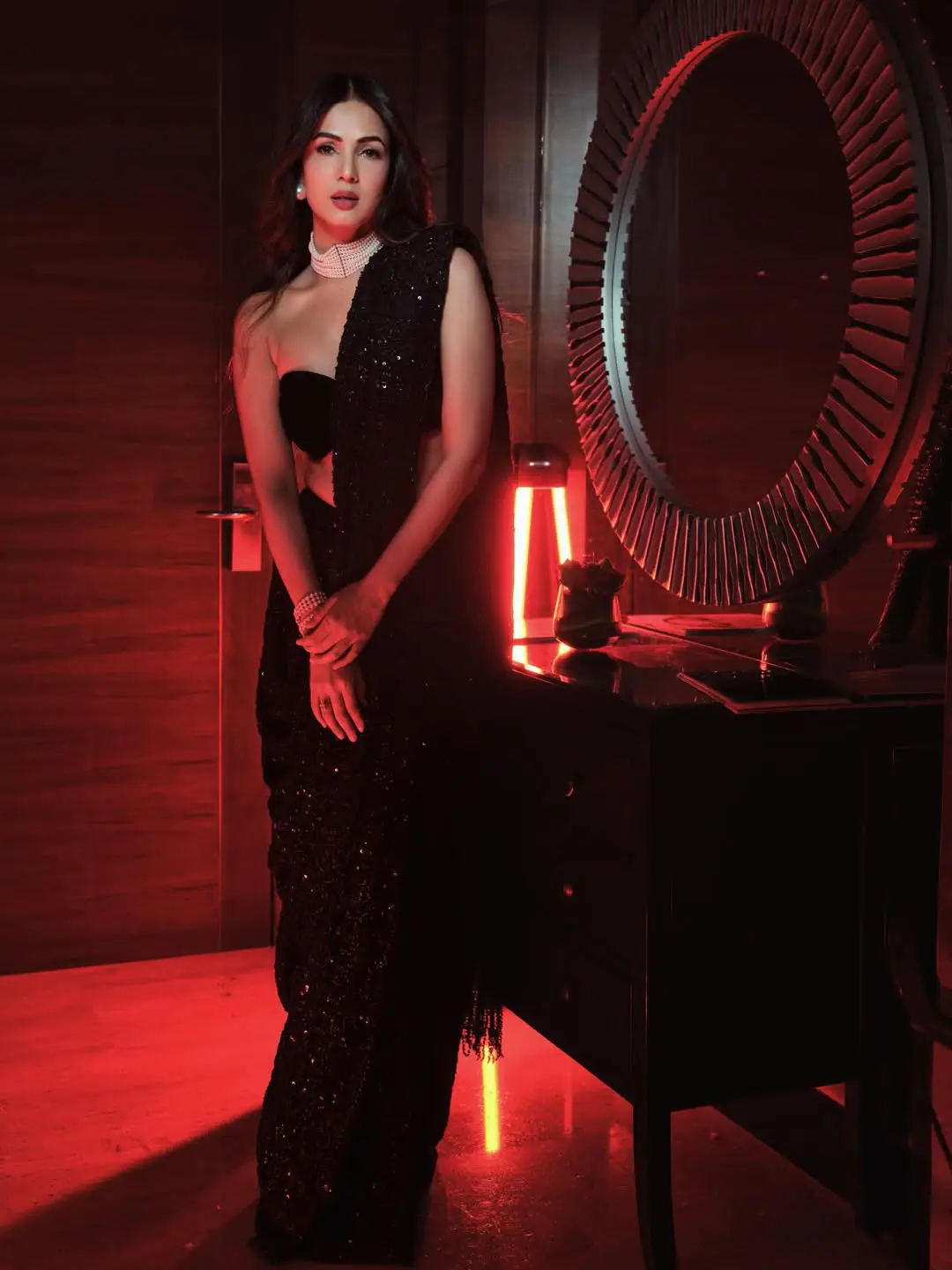 Sonal Chauhan Latest Photos in a Black Saree