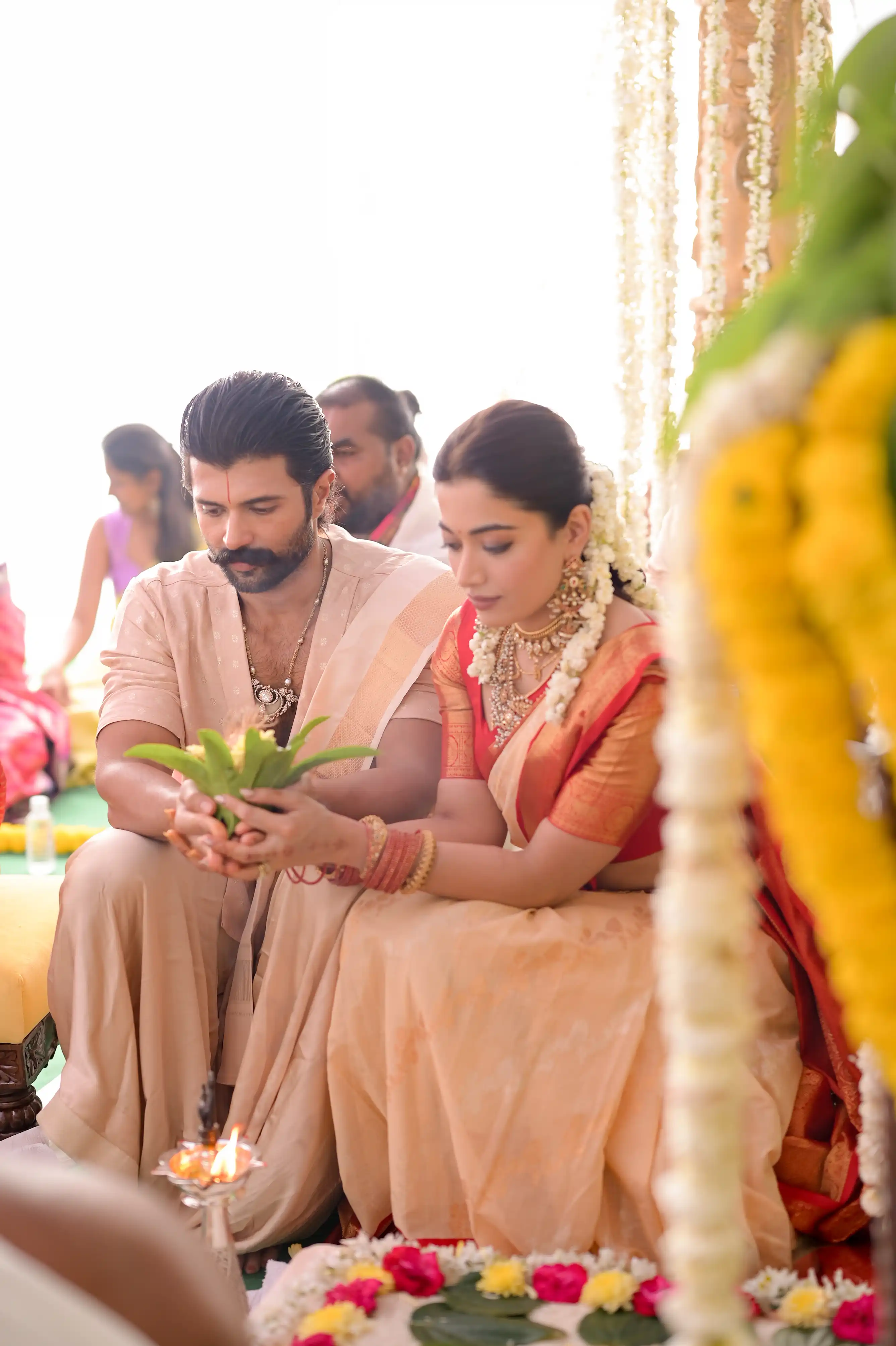 Vijay Deverakonda Rashmika Mandanna Satyanarayana Swamy Pooja Ceremony