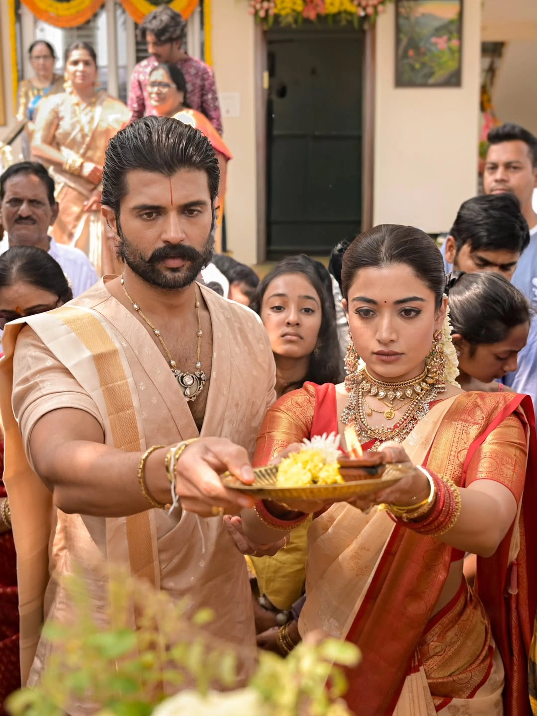 Vijay Deverakonda Rashmika Mandanna Satyanarayana Swamy Pooja Ceremony