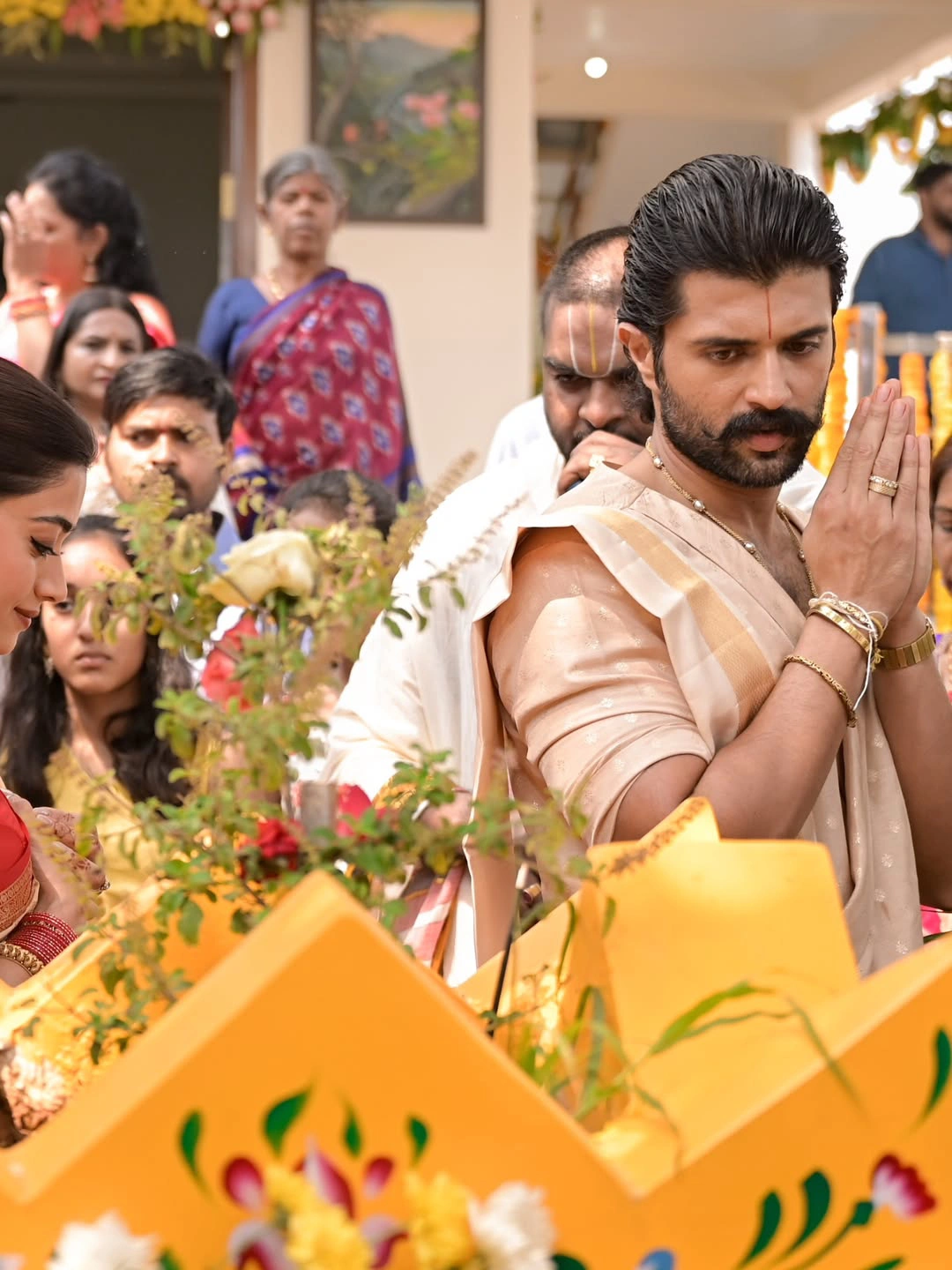 Vijay Deverakonda Rashmika Mandanna Satyanarayana Swamy Pooja Ceremony