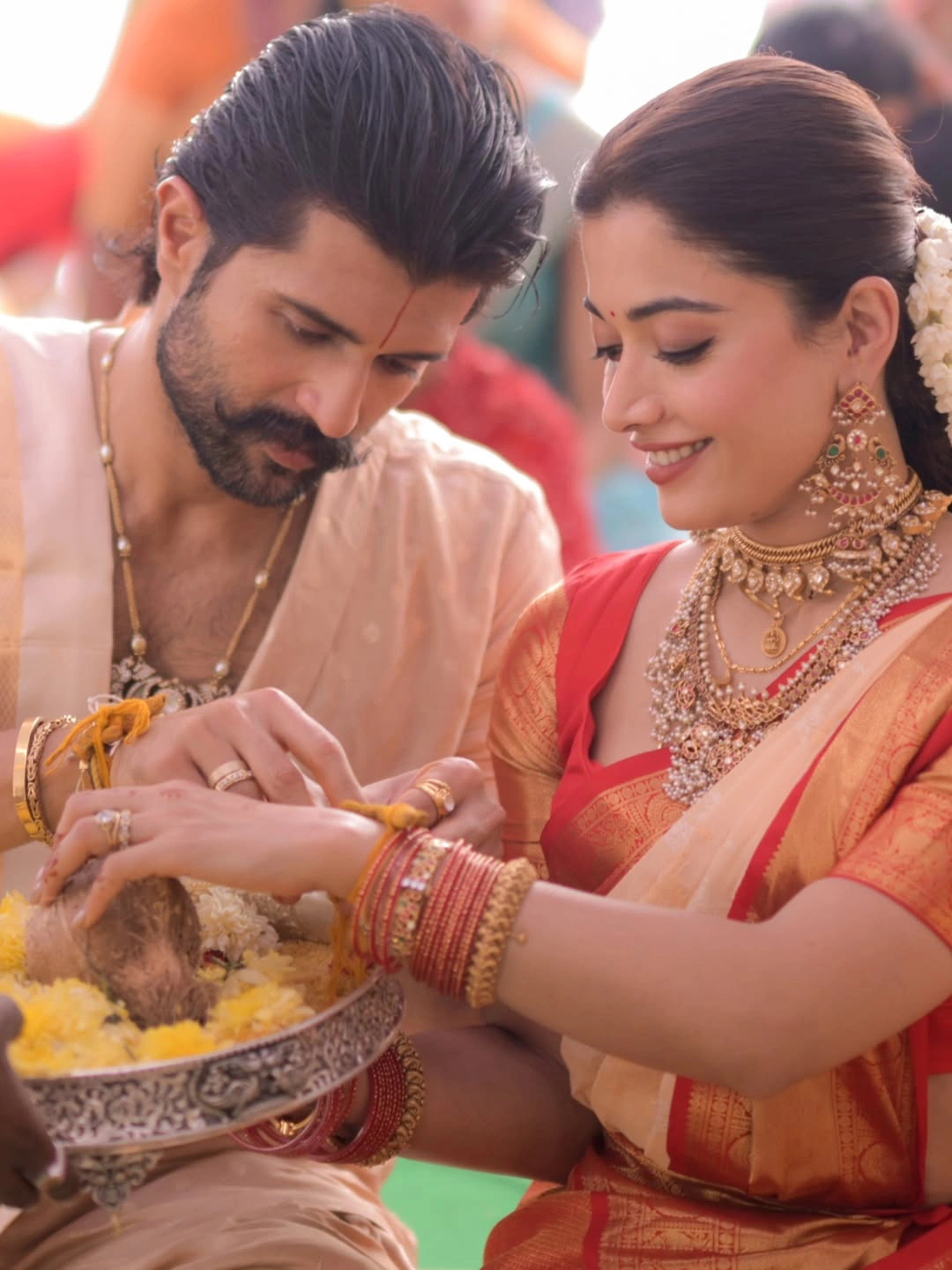 Vijay Deverakonda Rashmika Mandanna Satyanarayana Swamy Pooja Ceremony