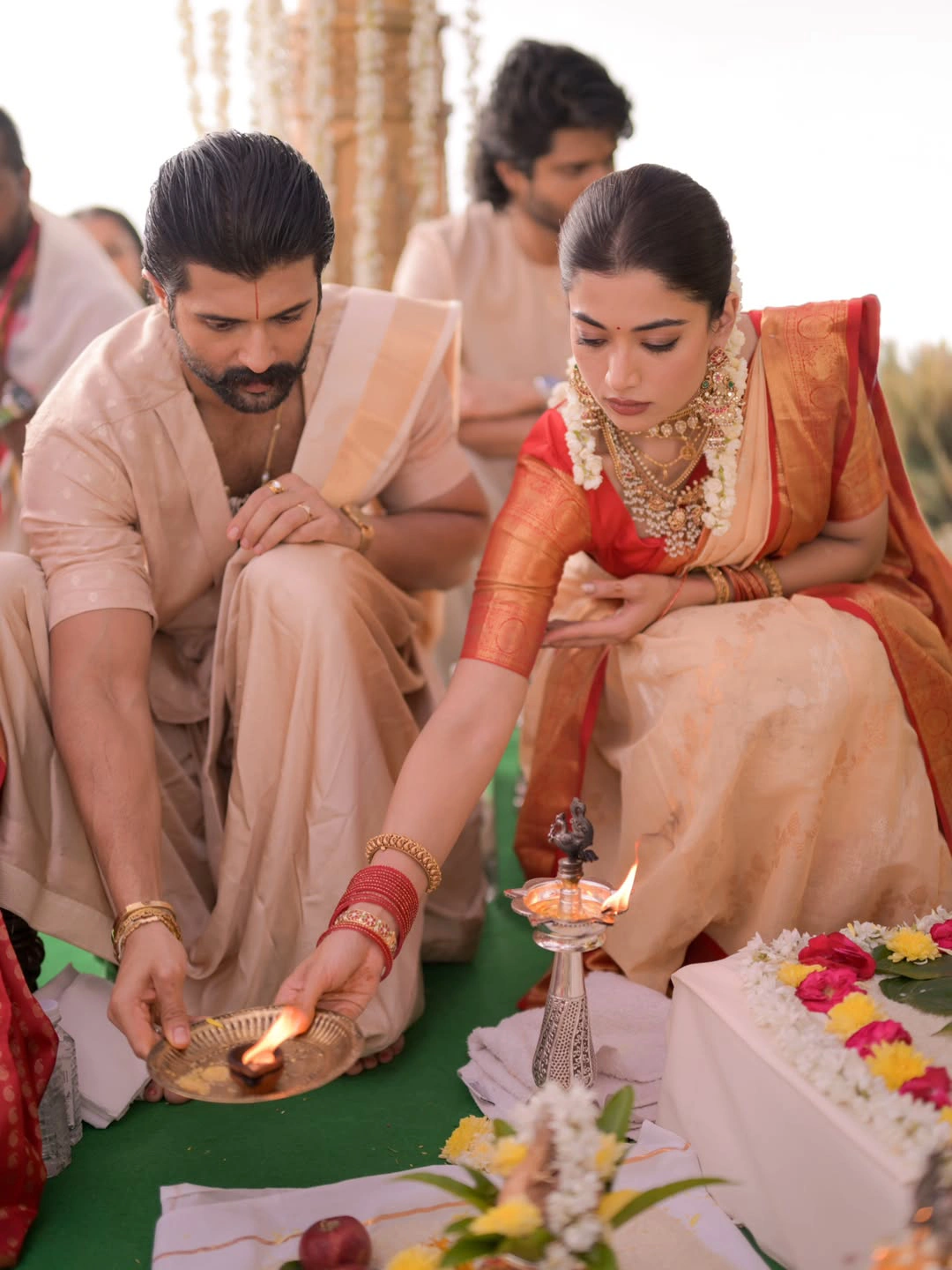 Vijay Deverakonda Rashmika Mandanna Satyanarayana Swamy Pooja Ceremony