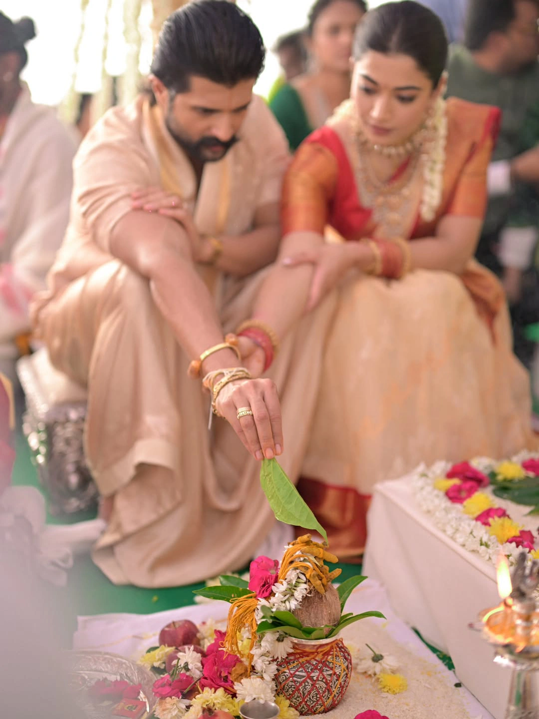 Vijay Deverakonda Rashmika Mandanna Satyanarayana Swamy Pooja Ceremony