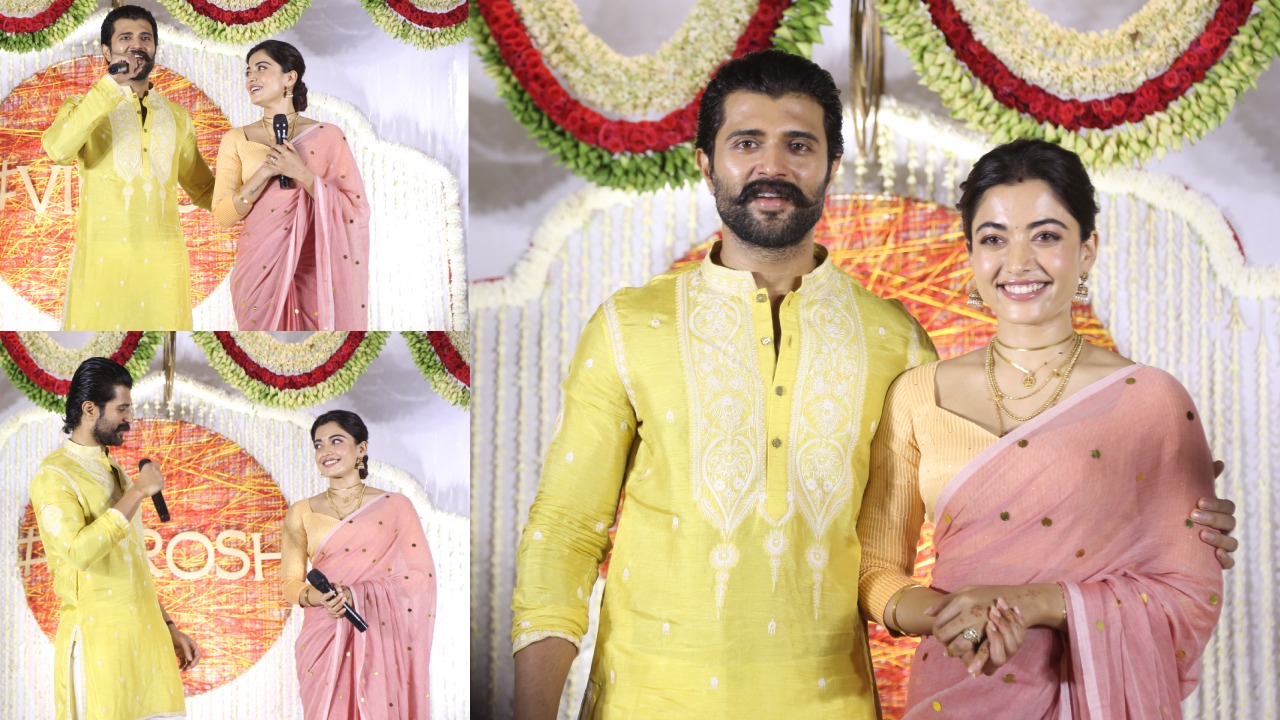 Virosh Media Meet : విజయ్ దేవరకొండ రష్మిక స్పెషల్ మీడియా మీట్.. కొత్త జంట క్యూట్ ఫొటోలు..