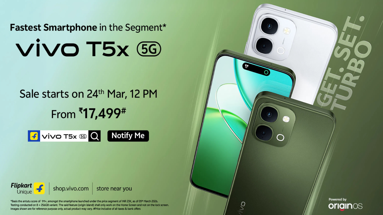 Vivo T5x 5G : 7200mAh బ్యాటరీ, AI ఫీచర్లు, 50MP కెమెరాతో వివో T5x 5G అదుర్స్.. ధర మీ బడ్జెట్‌లోనే..!