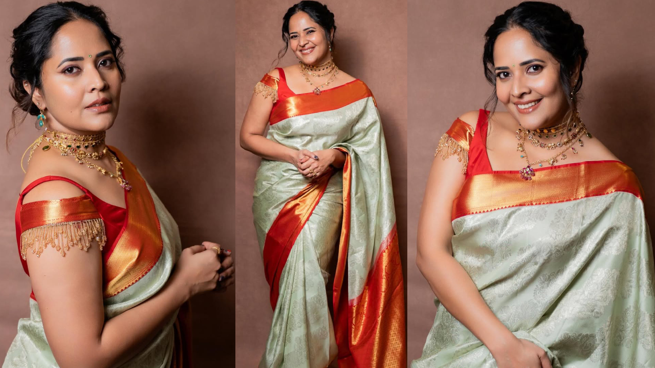 Anasuya Bharadwaj: పద్దతిగా పట్టుచీరలో.. అనసూయ క్రేజీ ఫోటోలు వైరల్