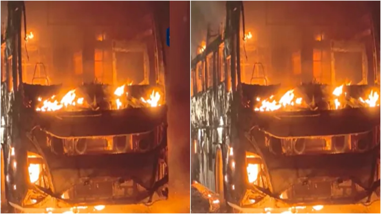 AP Bus Catches Fire : ట్రావెల్స్ బస్సులో చెలరేగిన మంటలు.. ప్రయాణికుల్లో ఓ MLA.. డ్రైవర్ చేసిన పనితో..!