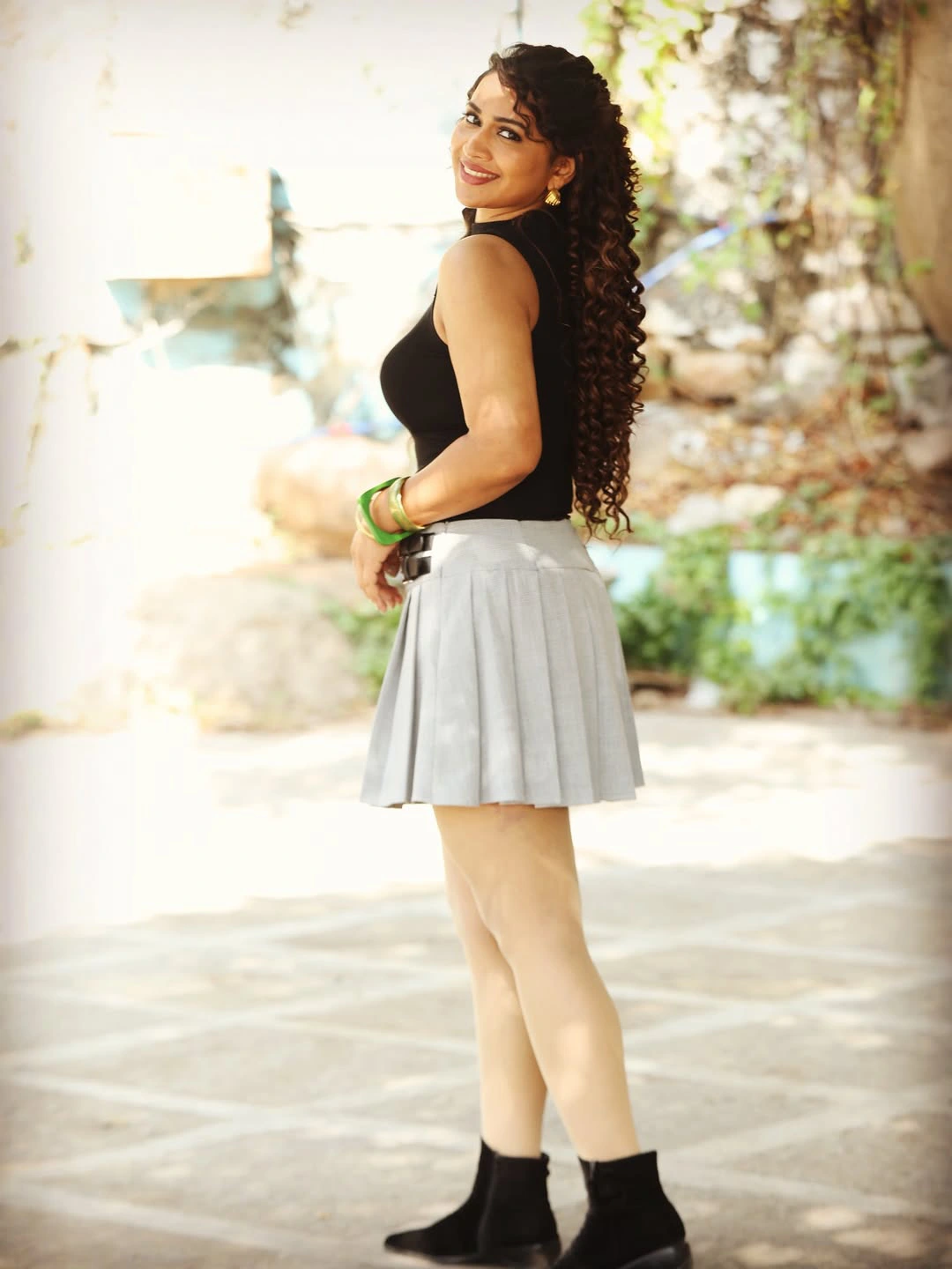 Inaya Sulthana Poses in Short Skirt