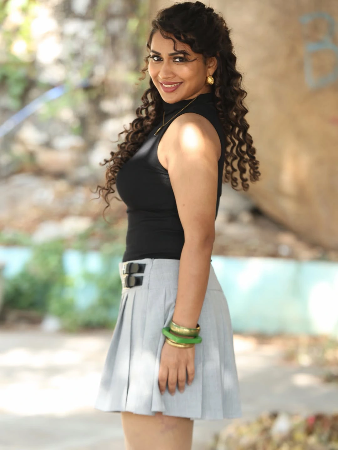 Inaya Sulthana Poses in Short Skirt