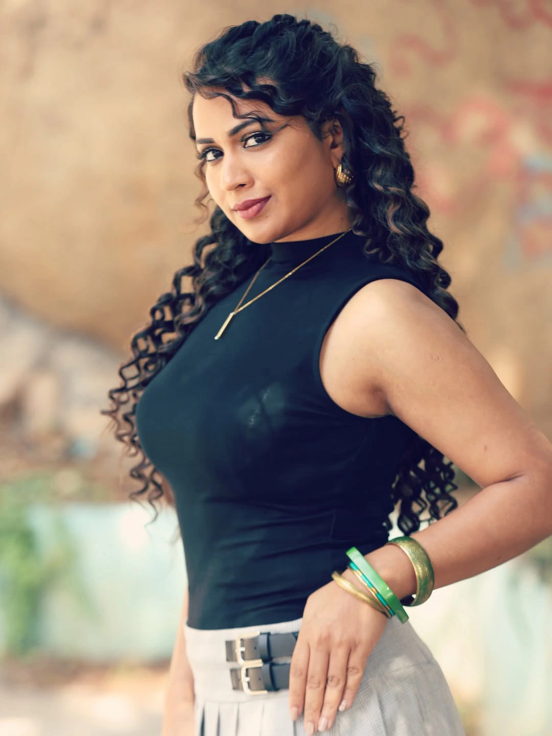 Inaya Sulthana Poses in Short Skirt