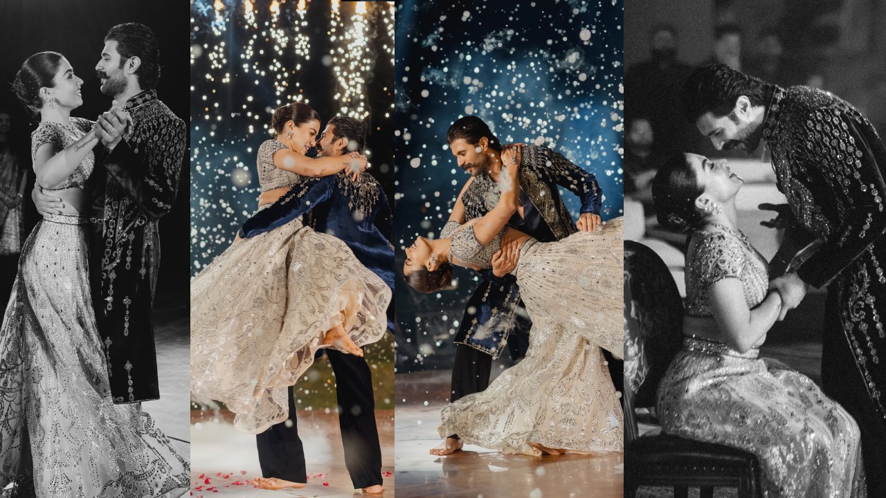 Virosh Sangeet Photos : విజయ్ దేవరకొండ – రష్మిక మందన్న సంగీత్ ఫోటోలు చూశారా.. ఎంత క్యూట్ గా డ్యాన్స్ వేసారో..