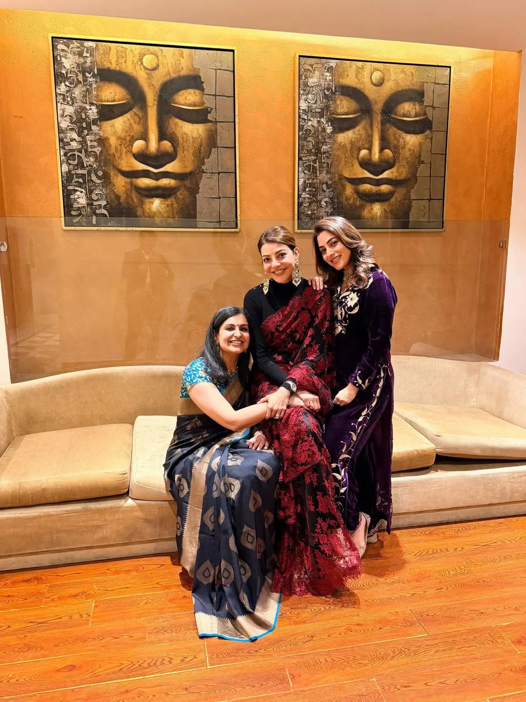 Agarwal sisters kajal and nidhi in saree photos