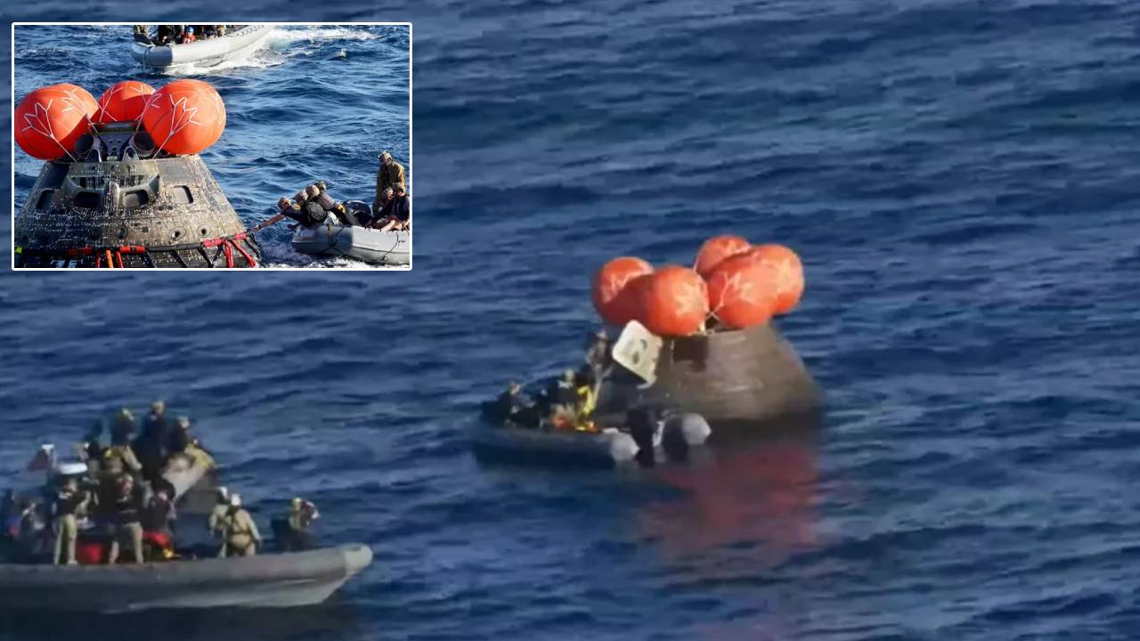 Artemis-2 Returns To Earth : సేఫ్ ల్యాండింగ్.. చంద్రుడిని చుట్టేసి భూమికి చేరిన ఆర్టెమిస్-2.. వీడియో వైరల్