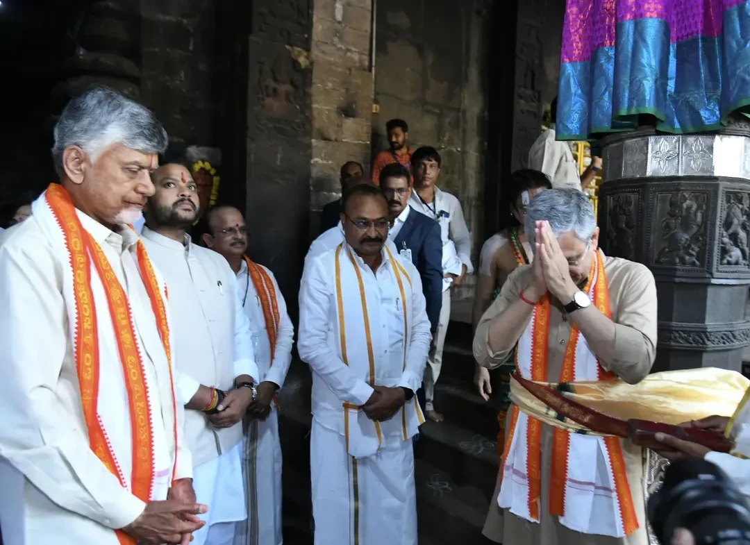 CM Chandrababu Naidu Visits Simhachalam Temple
