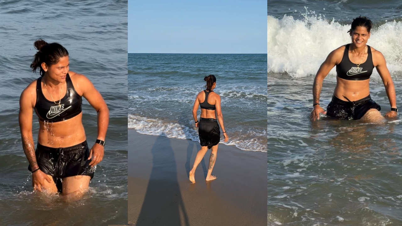 Radha Yadav : స‌ముద్రంలో జ‌ల‌కాలాడుతున్న భార‌త మ‌హిళా క్రికెట‌ర్ రాధా యాద‌వ్‌