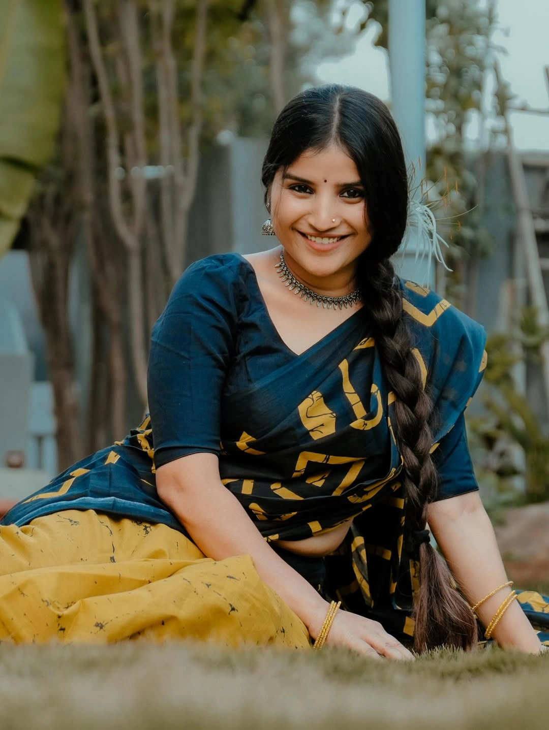 Singer Indravathi Chauhan Cute Looks in Saree