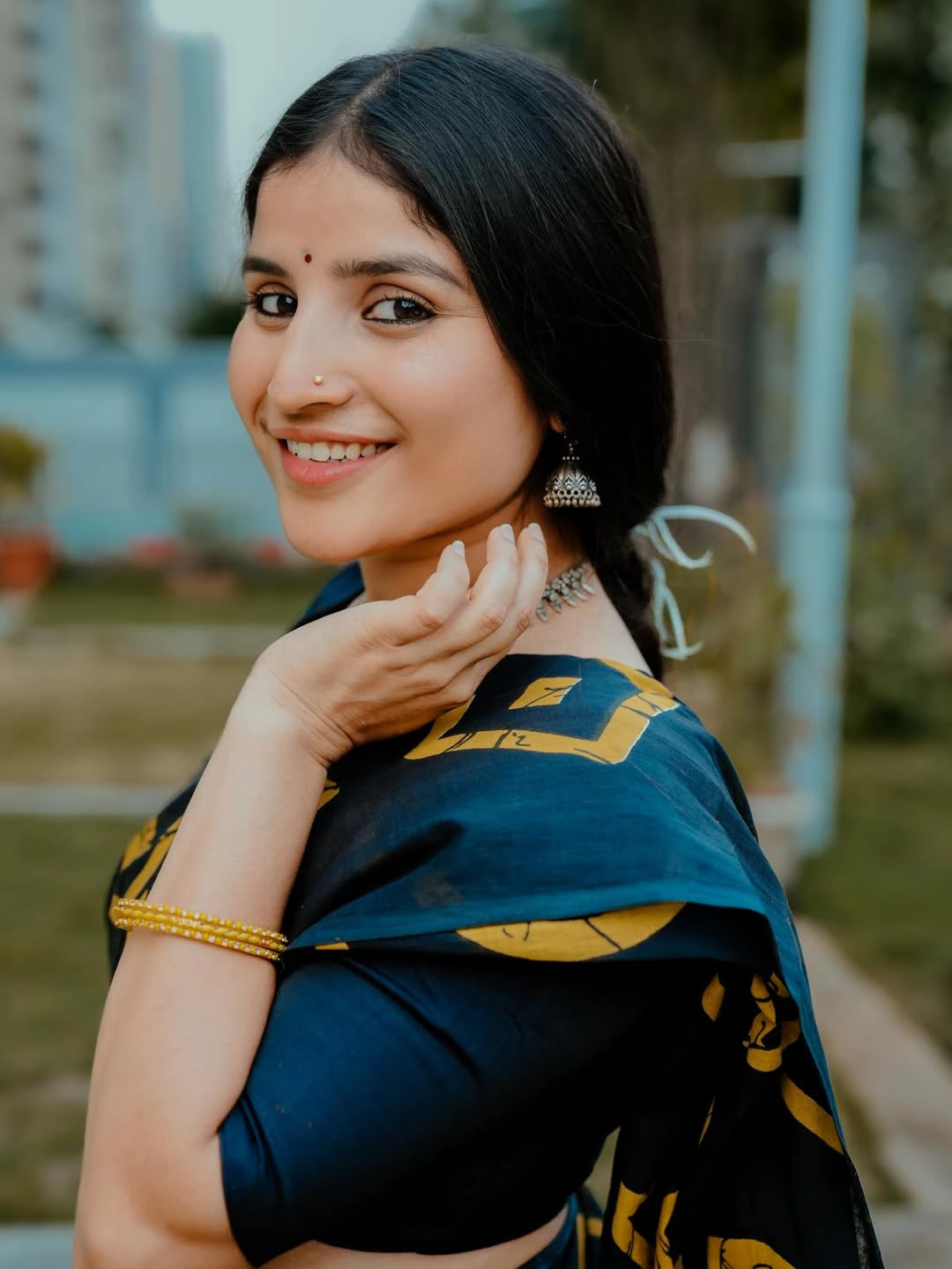 Singer Indravathi Chauhan Cute Looks in Saree