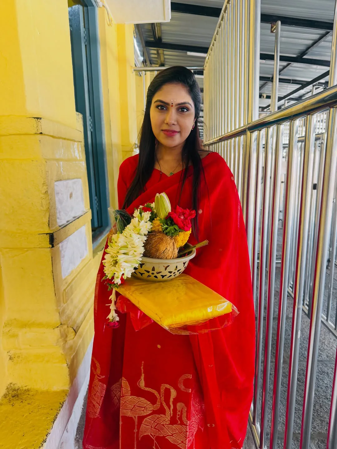 Jabardasth actress Satya Sri at Mysore Chamundeshwari Temple