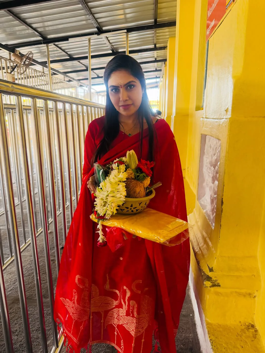 Jabardasth actress Satya Sri at Mysore Chamundeshwari Temple