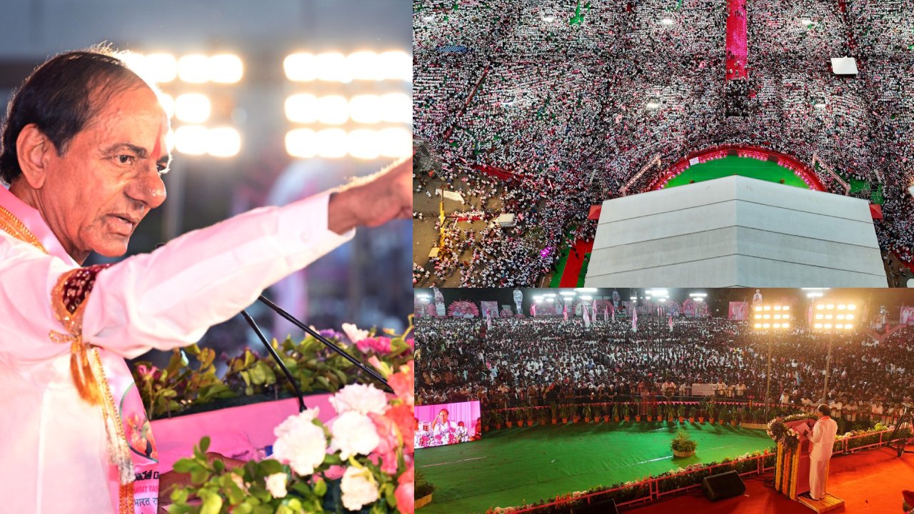 KCR : ప్రజల ముందుకు వచ్చిన కేసీఆర్.. జగిత్యాల ప్రజా ఆశీర్వాద సభ ఫొటోలు..
