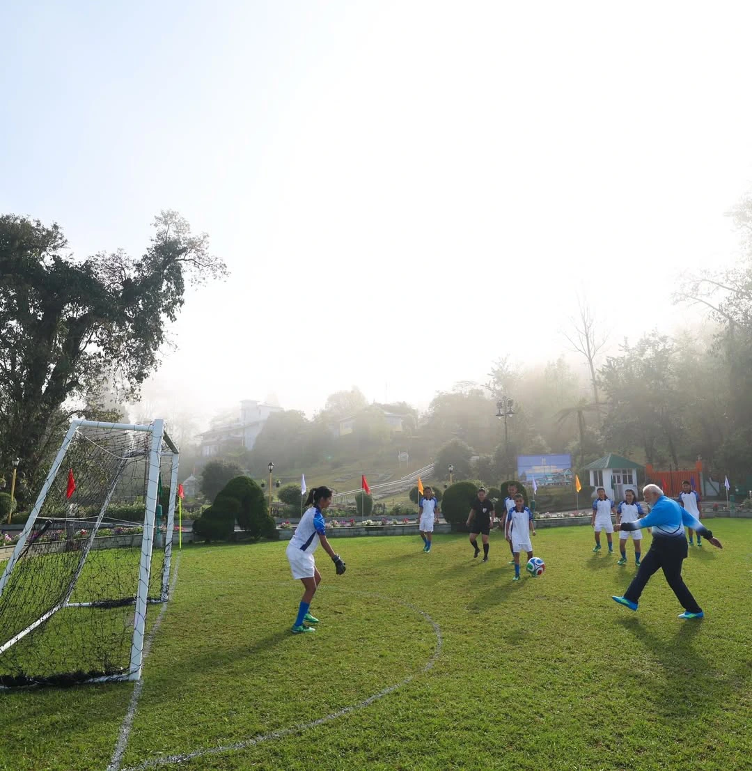 Narendra Modi Playing Football with School Children in Sikkim