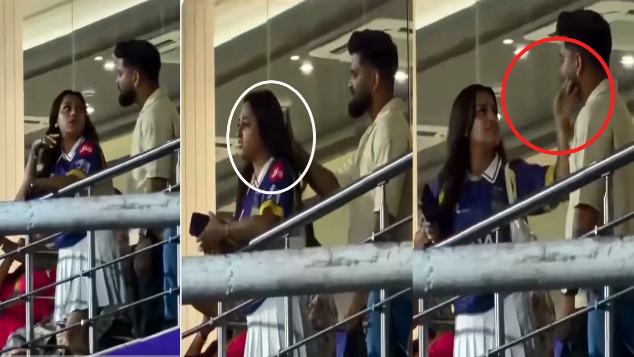 IPL 2026 : ఓ వైపు రంజుగా ఐపీఎల్ మ్యాచ్‌.. మ‌రోవైపు స్టాండ్స్ లో కపుల్ క్యూట్ గొడ‌వ‌.. లాస్ట్‌లో భార్య ట్విస్ట్ అదుర్స్..